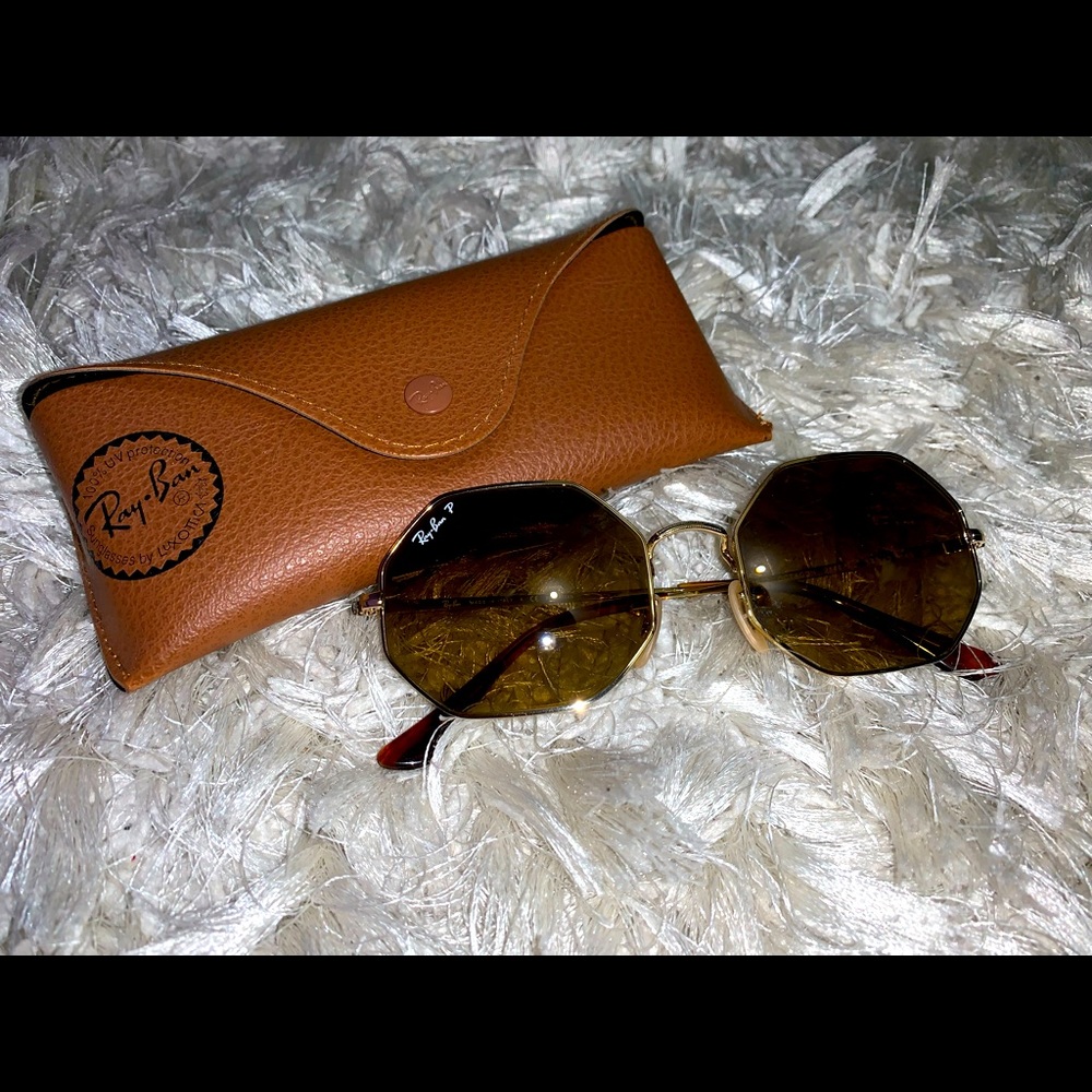 Ray-Ban OCTAGON 1972 Polarized brown hexagon sunglasses